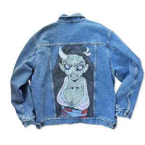 XL High Sierra Denim Jacket Hand Painted Nezuko Kamado Demon Slayer Inspired